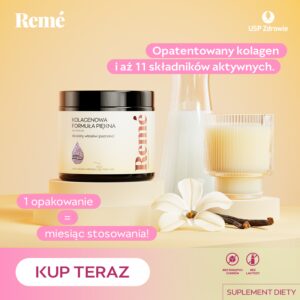 Suplement diety w formie kolagenu w proszku do picia REME.